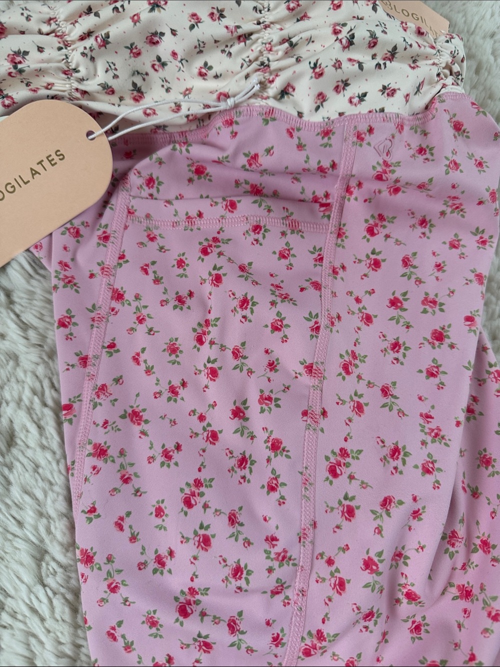 Aerie Pink Floral Ruffled-Waist Leggings - Picture 5 of 6